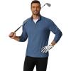 COOFANDY Men’s Quarter Zip Pullover Mock Neck Golf Shirts Casual Long Sleeve Shirt(Navy)