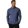 COOFANDY Men’s Quarter Zip Pullover Mock Neck Golf Shirts Casual Long Sleeve Shirt(Navy Blue)