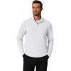 COOFANDY Men’s Quarter Zip Pullover Mock Neck Golf Shirts Casual Long Sleeve Shirt(White)