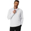 COOFANDY Men’s Quarter Zip Pullover Mock Neck Golf Shirts Casual Long Sleeve Shirt(White)