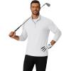 COOFANDY Men’s Quarter Zip Pullover Mock Neck Golf Shirts Casual Long Sleeve Shirt(White)