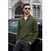 COOFANDY Mens Quarter Zip Pullover Mock Neck Sweatshirt Long Sleeve Sweater Polo Half Zip Pullover with Pocket(Army Green)