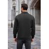 COOFANDY Mens Quarter Zip Pullover Mock Neck Sweatshirt Long Sleeve Sweater Polo Half Zip Pullover with Pocket(Black)