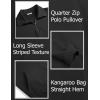 COOFANDY Mens Quarter Zip Pullover Mock Neck Sweatshirt Long Sleeve Sweater Polo Half Zip Pullover with Pocket(Black)