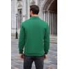 COOFANDY Mens Quarter Zip Pullover Mock Neck Sweatshirt Long Sleeve Sweater Polo Half Zip Pullover with Pocket(Dark Green)