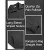COOFANDY Mens Quarter Zip Pullover Mock Neck Sweatshirt Long Sleeve Sweater Polo Half Zip Pullover with Pocket(Dark Grey)