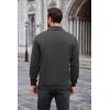 COOFANDY Mens Quarter Zip Pullover Mock Neck Sweatshirt Long Sleeve Sweater Polo Half Zip Pullover with Pocket(Dark Grey)