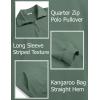 COOFANDY Mens Quarter Zip Pullover Mock Neck Sweatshirt Long Sleeve Sweater Polo Half Zip Pullover with Pocket(Green)