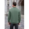 COOFANDY Mens Quarter Zip Pullover Mock Neck Sweatshirt Long Sleeve Sweater Polo Half Zip Pullover with Pocket(Green)