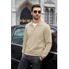 COOFANDY Mens Quarter Zip Pullover Mock Neck Sweatshirt Long Sleeve Sweater Polo Half Zip Pullover with Pocket(Khaki)