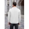 COOFANDY Mens Quarter Zip Pullover Mock Neck Sweatshirt Long Sleeve Sweater Polo Half Zip Pullover with Pocket(White)