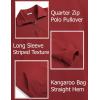 COOFANDY Mens Quarter Zip Pullover Mock Neck Sweatshirt Long Sleeve Sweater Polo Half Zip Pullover with Pocket(Wine Red)