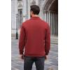 COOFANDY Mens Quarter Zip Pullover Mock Neck Sweatshirt Long Sleeve Sweater Polo Half Zip Pullover with Pocket(Wine Red)