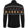 COOFANDY Men’s Quarter Zip Pullover Sweater Casual Zip Up Polo Sweater Knit(Black and Yellow Snowman)