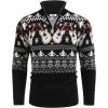 COOFANDY Men’s Quarter Zip Pullover Sweater Casual Zip Up Polo Sweater Knit(Christmas Guitar)