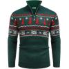 COOFANDY Men’s Quarter Zip Pullover Sweater Casual Zip Up Polo Sweater Knit(Dark Green and Christmas Tree)
