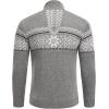 COOFANDY Men’s Quarter Zip Pullover Sweater Casual Zip Up Polo Sweater Knit(Light Grey and White Snowflake)