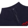 COOFANDY Men’s Quarter Zip Pullover Sweater Casual Zip Up Polo Sweater Knit(Navy Blue and Christmas Tree)
