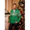 COOFANDY Men’s Quarter Zip Pullover Sweater Casual Zip Up Polo Sweater Knit(Pat11 Snowflakes (Green))