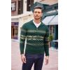 COOFANDY Men’s Quarter Zip Pullover Sweater Casual Zip Up Polo Sweater Knit(Pat14 Green)