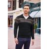 COOFANDY Men’s Quarter Zip Pullover Sweater Casual Zip Up Polo Sweater Knit(Pat3)