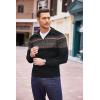 COOFANDY Men’s Quarter Zip Pullover Sweater Casual Zip Up Polo Sweater Knit(Pat3)