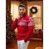 COOFANDY Men’s Quarter Zip Pullover Sweater Casual Zip Up Polo Sweater Knit(Pat6)
