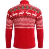 COOFANDY Men’s Quarter Zip Pullover Sweater Casual Zip Up Polo Sweater Knit(Red Deer)