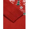 COOFANDY Men’s Quarter Zip Pullover Sweater Casual Zip Up Polo Sweater Knit(Red and Christmas Tree)
