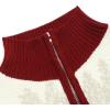 COOFANDY Men’s Quarter Zip Pullover Sweater Casual Zip Up Polo Sweater Knit(Red and White Deer)
