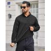 COOFANDY Men’s Quarter Zip Shirts Workout Fleece Lined Lightweight Long Sleeve Pullover Sweatshirts(Black)