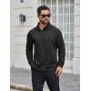 COOFANDY Men’s Quarter Zip Shirts Workout Fleece Lined Lightweight Long Sleeve Pullover Sweatshirts(Black)