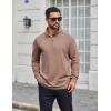COOFANDY Men’s Quarter Zip Shirts Workout Fleece Lined Lightweight Long Sleeve Pullover Sweatshirts(Light Brown)
