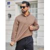 COOFANDY Men’s Quarter Zip Shirts Workout Fleece Lined Lightweight Long Sleeve Pullover Sweatshirts(Light Brown)
