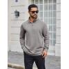 COOFANDY Men’s Quarter Zip Shirts Workout Fleece Lined Lightweight Long Sleeve Pullover Sweatshirts(Light Grey)