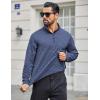 COOFANDY Men’s Quarter Zip Shirts Workout Fleece Lined Lightweight Long Sleeve Pullover Sweatshirts(Navy Blue)