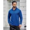 COOFANDY Men’s Quarter Zip Shirts Workout Fleece Lined Lightweight Long Sleeve Pullover Sweatshirts(Sky Blue)