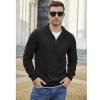 COOFANDY Men’s Quarter Zip Up Pullover Slim Fit Lightweight Mock Neck Long Sleeve Sweaters(Black)