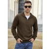 COOFANDY Men’s Quarter Zip Up Pullover Slim Fit Lightweight Mock Neck Long Sleeve Sweaters(Brown)