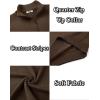 COOFANDY Men’s Quarter Zip Up Pullover Slim Fit Lightweight Mock Neck Long Sleeve Sweaters(Brown)