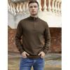 COOFANDY Men’s Quarter Zip Up Pullover Slim Fit Lightweight Mock Neck Long Sleeve Sweaters(Brown)