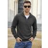 COOFANDY Men’s Quarter Zip Up Pullover Slim Fit Lightweight Mock Neck Long Sleeve Sweaters(Dark Gray)