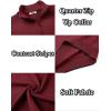 COOFANDY Men’s Quarter Zip Up Pullover Slim Fit Lightweight Mock Neck Long Sleeve Sweaters(Dark Red)