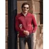 COOFANDY Men’s Quarter Zip Up Pullover Slim Fit Lightweight Mock Neck Long Sleeve Sweaters(Dark Red)