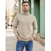 COOFANDY Men’s Quarter Zip Up Pullover Slim Fit Lightweight Mock Neck Long Sleeve Sweaters(Khaki)