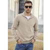 COOFANDY Men’s Quarter Zip Up Pullover Slim Fit Lightweight Mock Neck Long Sleeve Sweaters(Khaki)