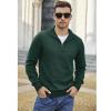COOFANDY Men’s Quarter Zip Up Pullover Slim Fit Lightweight Mock Neck Long Sleeve Sweaters(Lake Green)