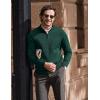 COOFANDY Men’s Quarter Zip Up Pullover Slim Fit Lightweight Mock Neck Long Sleeve Sweaters(Lake Green)