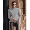 COOFANDY Men’s Quarter Zip Up Pullover Slim Fit Lightweight Mock Neck Long Sleeve Sweaters(Light Gray)