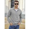 COOFANDY Men’s Quarter Zip Up Pullover Slim Fit Lightweight Mock Neck Long Sleeve Sweaters(Light Gray)